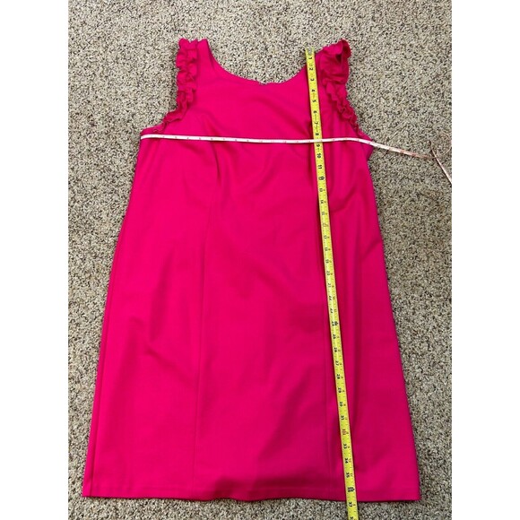 TALBOTS RSVP Hot Pink Sheath Pencil Sleeveless Dress w/ Ruffle Sz 14WP  petite - Picture 8 of 10